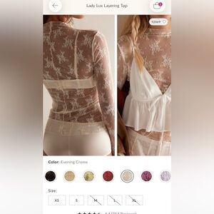 NWT LADY LUX LAYERING TOP FREE PEOPLE